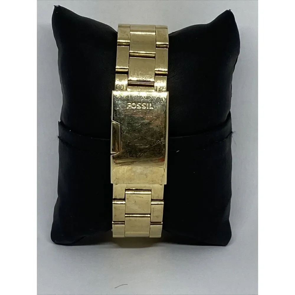 Fossil AM4482 Women Stainless Steel Gold Analog Dial Quartz Genuine Watch QB518